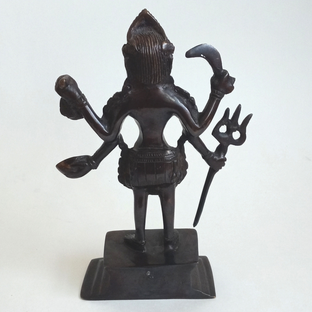 Very Rare & Unique Antique Bronze-Toned Multi-Armed Statue Figurine 8 1/2” Tall - Picture 3 of 12
